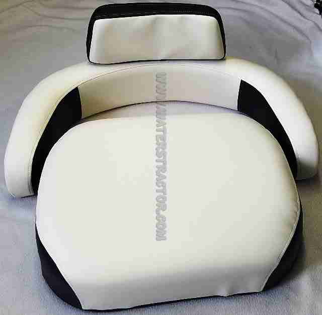 Cushion Set, With Upper Back, Black & Cream Vinyl